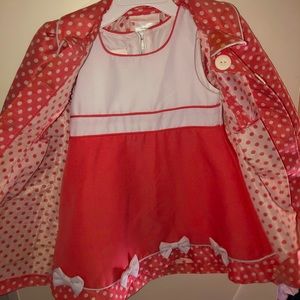 2 piece dress and coat (pink polka dot)